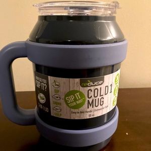 Blue 50oz cold mug with a 3 in one lid